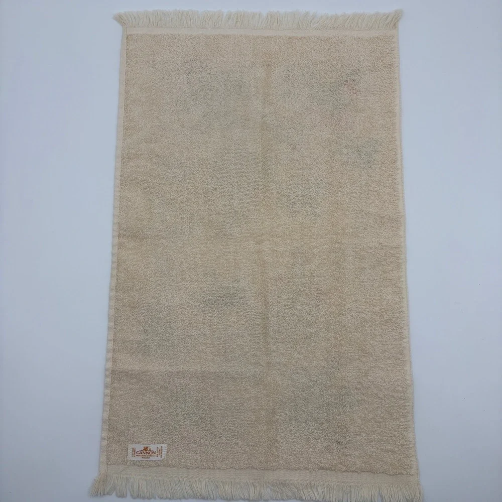 Vintage Cannon Cactus Desert Fringed Hand Towel Cream B&D Southwestern Retro